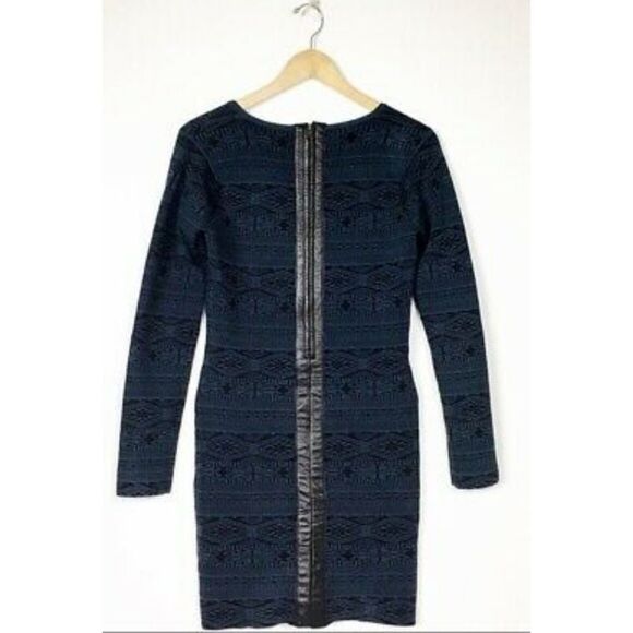 Parker Katrina Knit Bodycon Dress Navy Blue and Black Size Large NWT - Picture 7 of 13